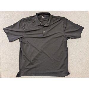 FootJoy‎ Golf Polo Shirt Mens XL Fox Creek Logo Black Performance Athletic